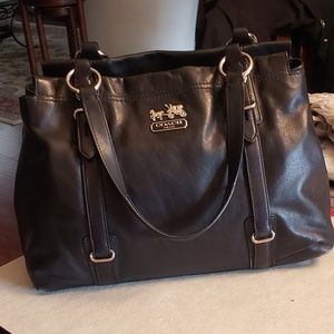 Coach Mia Black Leather Handbag No. 15409